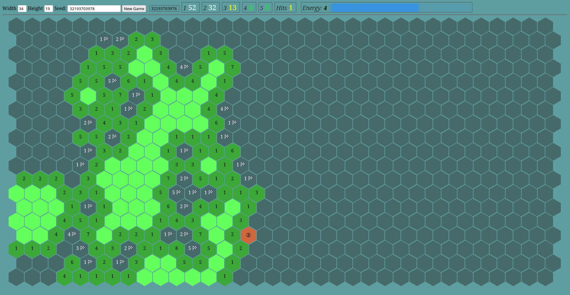 Hex MineSweeper Showcase Screenshot